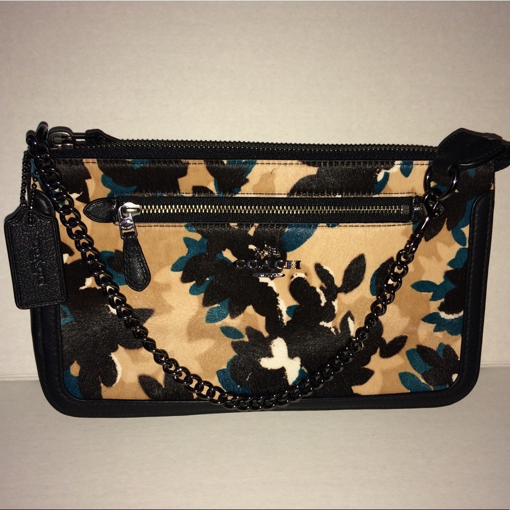 Coach Printed Calf Hair Wristlet